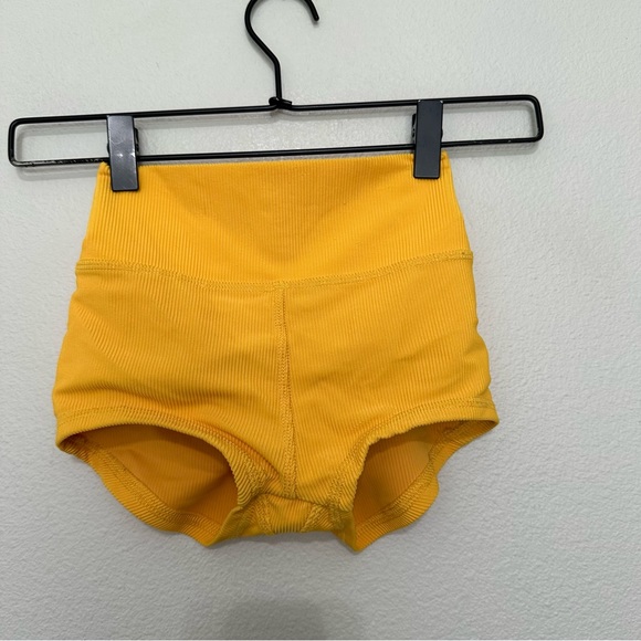 five dancewear Bottoms Five Dancewear Yellow Ribbed Knit Booty